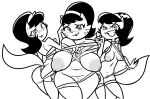  2021 anthro areola big_areola black_and_white blush breasts daughter domestic_cat felid feline felis female genitals gift_wrapped group hanging_breasts katty_katswell kitty_katswell mammal mature_anthro mature_female monochrome mother mother_and_child mother_and_daughter mrs._katswell nickelodeon nipples parent parent_and_child pubes pussy sibling sister sisters t.u.f.f._puppy terrible_the_drawfag 