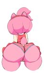  2019 accessory amy_rose anthro big_butt butt clothing dress eulipotyphlan female hair hair_accessory hairband hedgehog hi_res mammal neom-daddy panties pink_body pink_clothing pink_dress pink_hair pink_panties pink_skin pink_tail pink_underwear rear_view red_clothing red_dress simple_background solo sonic_the_hedgehog_(series) thick_thighs underwear white_background 