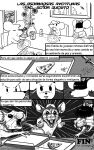  anthro baseball_cap bowl_cut breasts buckteeth clothed clothing comic dialogue female feral food fur greyscale group hat headgear headwear hi_res knife maasdam_(zentagas) male mammal midriff monochrome mouse murid murine navel nude pizza quesito_(zentagas) rodent spanish_text teeth text the_scream translation_request whiskers young zentagas 