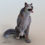  2021 3d_(artwork) animal_genitalia animal_penis canid canine canine_penis canis digital_media_(artwork) feral genitals hi_res male mammal penis penis_tip purple_eyes sheath signature simple_background solo tongue tongue_out von_fluffington wolf 