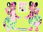  anthro cheetah dignotion felid feline front_view hi_res mammal model_sheet nos_(dignotion) pawpads rear_view 