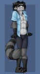  anthro bladder bladder_bulge bodily_fluids bottomwear california_raccoon clothed clothing desperation fluffy full_bladder genital_fluids male mammal omorashi organs pants procyonid punkrockvampire raccoon shirt solo sonador sweat sweatdrop topwear urine watersports 