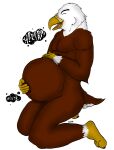  2015 4_toes 5_fingers accipitrid accipitriform anthro athletic athletic_anthro athletic_male avian bald_eagle beak belly biceps big_belly bird black_claws brown_body brown_feathers burping claws dated deep_navel digestion digital_media_(artwork) eagle eyes_closed feathers feet fingers hand_on_stomach holding_belly kneeling leuco male multicolored_body multicolored_feathers navel open_beak open_mouth open_smile overweight overweight_anthro overweight_male pecs pink_tongue rumbling_stomach sea_eagle side_view signature simple_background smile solo sound_effects stuffing tail_feathers thick_thighs toe_claws toes tongue tongue_out vore weight_gain white_background white_body white_feathers xilver_(artist) yellow_beak 