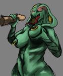  2019 absurd_res anthro apode big_breasts breast_grab breasts cobra digital_media_(artwork) disembodied_penis draconcopode erection female genitals green_body hand_on_breast hi_res hood legless male male/female naga nipple_piercing nipples non-mammal_breasts nude penis penis_grab piercing reptile rubbing_penis scalie serpentine simple_background sketch smile snake solo tolerain_(artist) tongue tongue_out 