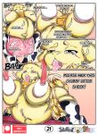  absurd_res anthro belly big_belly big_breasts bodily_fluids bovid breast_milking breasts caprine clothed clothing comic cum cum_inflation cum_inside digital_media_(artwork) english_text excessive_cum female fur genital_fluids hi_res huge_breasts inflation lactating machine mammal milk milking_machine neo_geppetto nipples overweight overweight_female remi_(neo_geppetto) sheep simple_background slightly_chubby solo text thick_thighs wide_hips 