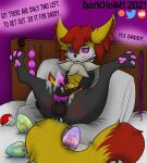  anal anal_fluids anal_penetration anus balls bdsm bodily_fluids braixen braxiss_(character) butt darkholm1 dialogue easter easter_egg egg egg_from_ass egg_in_ass egg_insertion feral genital_fluids genitals hi_res holidays hypno_eyes hypnosis knot male masturbation mind_control nintendo oviposition paws penetration penis pok&eacute;ball pok&eacute;mon pok&eacute;mon_(species) pop_out sex_toy solo spread_butt spreading text video_games 