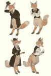  anthro canid canine classy clock clothing cravat fox fur hat headgear headwear male mammal orange_body orange_fur pantoloons paws pocketwatch red_fox rt0no simple_background solo suit suit_jacket top_hat topwear vest watch 