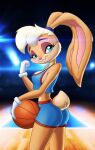  anthro bottomwear breasts butt butt_pose clothing female hi_res lagomorph leporid lola_bunny looney_tunes lordyupi mammal pose rabbit shorts side_boob solo space_jam space_jam:_a_new_legacy warner_brothers 