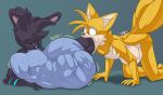  abdominal_bulge absurd_res anthro belly big_belly canid canine duo fan_character fox foxynoms hi_res lagomorph leporid male male/male mammal miles_prower nude oral_vore rabbit same_size_vore sonic_the_hedgehog_(series) vore 