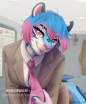  absurd_res anthro blue_body blue_fur blue_hair clothed clothing dolphin_tail domestic_cat duo felid feline felis female female/female fish fish_tail fur hair hi_res hybrid jessicanyuchi leopardus lgbt_pride mammal marine neko_lazuli nipples ocelot pink_body pink_eyes pink_fur pink_hair pink_nipples pink_nose pink_tongue shark_tail solo solo_focus text tongue url 