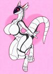  &lt;3 anthro big_breasts breasts conditional_dnp curvy_figure evillabrat featureless_breasts female hi_res machine pink_background red_eyes robot screen screen_face simple_background sketch solo synth_(vader-san) voluptuous wide_hips 