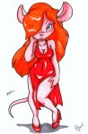  anthro breasts chip_&#039;n_dale_rescue_rangers chip_n&#039;death cleavage clothed clothing disney dress eyeshadow female gadget_hackwrench hair hi_res makeup mammal mouse murid murine rodent solo 