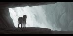  2021 ambiguous_gender black_bars canid canine canis detailed_background digital_media_(artwork) feral mammal oneminutesketch solo standing wolf 