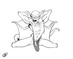  2021 abs absurd_res armpit_hair athletic athletic_humanoid athletic_male bald bat_wings biceps big_ears black_and_white black_and_white_sketch body_hair bottomwear chest_hair clothed clothing crouching digital_media_(artwork) disney empty_eyes erection erection_under_clothing fangs gargoyle gargoyles genitals hands_behind_head hi_res humanoid humanoid_genitalia humanoid_penis humanoid_pointy_ears kneeling lexington_(gargoyles) looking_at_viewer male membrane_(anatomy) membranous_wings monochrome monochrome_sketch naughty_face navel nipples not_furry on_ground open_mouth pecs penis pinup pose pubes seductive sharp_teeth signature simple_background sketch skimpy smile solo speedo spread_legs spreading swimwear teeth tenting tongue tongue_out toony topless twunk underwear white_background wings zepthehyerian 
