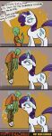  anon clothed clothing comic dialogue english_text equid equine female feral friendship_is_magic hasbro hi_res horn human larger_female licking licking_lips licking_own_lips magic male mammal my_little_pony nignogs pants_down partially_clothed rarity_(mlp) self_lick size_difference smaller_male telekinesis text tongue tongue_out unicorn 