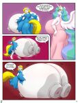  absurd_res anthro anthrofied areola badgerben big_breasts big_butt blonde_hair breast_expansion breast_size_difference breasts butt clothing comic dialogue duo english_text equid equine expansion female friendship_is_magic hair hasbro hi_res horn huge_breasts hyper hyper_breasts hyperstorm_h mammal my_little_pony nipples princess_celestia_(mlp) solo text torn_clothing unicorn white_body white_heart_(oc) winged_unicorn wings 