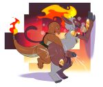  absurd_res anal anal_penetration anthro anthro_on_anthro anthro_penetrated anthro_penetrating anthro_penetrating_anthro balls blush bodily_fluids bottomless charmander clothed clothing cum cum_in_ass cum_inside duo fan_character fire flaming_hair flaming_tail genital_fluids genitals hadou hi_res infernape looking_pleasured male male/male male_penetrated male_penetrating male_penetrating_male nintendo open_mouth orange_body penetration penis pok&eacute;mon pok&eacute;mon_(species) pseudo_hair satsui-n0-had0u sex shirt size_difference small_dom_big_sub sweat tank_top thick_thighs topwear video_games 