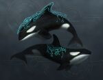  2020 ambiguous_gender cetacean delphinoid digital_media_(artwork) duo feral fin jademerien mammal marine oceanic_dolphin orca toothed_whale 