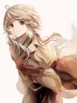  1other androgynous bow brown_coat coat hemo_(hemoroda) highres houlen_yabusame len&#039;en short_hair short_hair_with_long_locks shorts silver_eyes silver_hair smile solo 