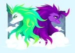  absurd_res asian_mythology brother_and_brother bust_portrait chaoseclipse cloud dragon duo east_asian_mythology eastern_dragon feral hi_res horn jagan_(ratld) lightning looking_away male mythology pengu_(ratld) portrait raya_and_the_last_dragon 