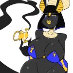  anonymous_artist anthro canid canine canis deville female genie jackal lips mammal navel small_waist solo 