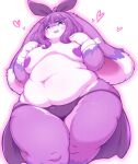  &lt;3 2021 4_fingers ahoge anthro belly big_breasts blush breasts buckteeth clothed clothing curvy_figure eyewear fake_ears fake_rabbit_ears female fingers floppy_ears fur glasses hair happy hi_res kemono lagomorph leporid long_ears low-angle_view mammal multicolored_body multicolored_ears multicolored_fur multicolored_hair navel open_mouth open_smile overweight overweight_anthro overweight_female panties pasties pink_body pink_fur pink_hair portrait purple_body purple_eyes purple_fur purple_hair rabbit radiowave shirt_cuffs simple_background smile solo teeth thick_thighs three-quarter_portrait tight_clothing tongue topless underwear voluptuous white_background white_body white_fur 