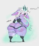  big_breasts big_butt breasts butt female hair hair_over_eye hi_res huarbodraw huge_breasts huge_butt league_of_legends not_furry one_eye_obstructed purple_body riot_games short_stack solo thick_thighs tristana_(lol) video_games yordle 