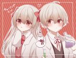  1boy 1girl blonde_hair long_sleeves mafumafu manun-chan niconico red_eyes shii_122 utaite_(singer) white_hair 