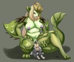  2021 anthro anthro_pred areola arm_spikes avezola belly big_breasts bodily_fluids bound breasts capcom chubby_female clothed clothed/nude clothed_male_nude_female clothing crouching digital_media_(artwork) dragon dripping duo female female_pred forced genital_fluids genitals green_body green_scales grey_background hair hand_on_hip hands_tied head_first human human_on_anthro human_prey humanoid interspecies larger_pred long_hair looking_down looking_pleasured male male/female male_prey mammal messy monster_hunter nude orange_eyes pink_areola pink_hair pushing pussy pussy_juice pussy_juice_drip pussy_juice_leaking pussy_juice_puddle rath_wyvern rathian scales signature simple_background spikes spikes_(anatomy) three-quarter_view tongue tongue_out unbirthing unwilling_vore vaginal video_games vore wings wyvern 