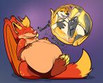  abdominal_bulge after_vore akudrache anthro belly big_belly blaize_(blaizedew) bodily_fluids canid canine canis digestion digestion_noises domestic_cat dragon duo felid feline felis fox fur hand_on_stomach hi_res hybrid male male_pred mammal markings nonbinary_prey oral_vore orange_body orange_fur rumbling_stomach scruffy_the_fencat stomach_acid vore wagon wings wolf yellow_body yellow_fur 