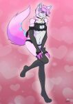  anthro bloadzfronzak canid canine canis clothed clothing girly girly_clothing hair hi_res male mammal pink_body pink_hair simple_background solo theroleplayartist wolf 