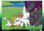  ambiguous_gender anal blush bodily_fluids drooling duo duskguard english_text eye_roll eyes_closed female feral hi_res legendary_pok&eacute;mon licking looking_pleasured nintendo open_mouth oral pok&eacute;mon pok&eacute;mon_(species) raised_leg rimming saliva saliva_on_tongue sex shaymin sky_forme_shaymin text tongue tongue_out url video_games zoroark 