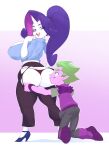  alternate_species big_breasts big_butt breasts bulge butt clothing female friendship_is_magic hi_res humanoid humanoidized male male/female my_little_pony ramudey rarity_(mlp) spike_(mlp) thong underwear 