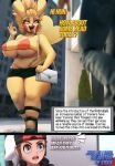  anthro big_breasts blonde_hair bottomwear breasts brendan_(pok&eacute;mon) clothing comic dialogue english_text female hair human male mammal miniskirt nintendo nipple_outline panties picturd pikachu pok&eacute;mon pok&eacute;mon_(species) skirt text thick_thighs underwear video_games yellow_body 