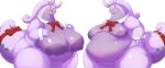  anthro big_breasts blush breasts duo female glistening glistening_body goodra hi_res huge_breasts hyper hyper_breasts looking_at_viewer multicolored_body nintendo nipples overweight overweight_anthro pok&eacute;mon pok&eacute;mon_(species) puffy_nipples purple_body radiowave ribbons shirt_collar shirt_cuffs standing thick_thighs two_tone_body video_games 
