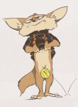  anthro ball bottomless canid canine clothed clothing clothing_lift convenient_censorship disney edtropolis fennec finnick fox hi_res male mammal shirt shirt_lift solo tennis_ball topwear zootopia 