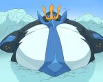  5:4 anthro avian beak belly bird black_body broken_ice empoleon feral flippers hi_res ice male morbidly_obese nintendo obese overweight penguin pok&eacute;mon pok&eacute;mon_(species) simple_background solo standing stuck trapped video_games white_belly zephy_03 
