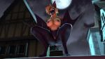  3d_(artwork) anthro big_breasts bodily_fluids breasts chiropteran crouching digital_media_(artwork) drooling fangs female genital_fluids glowing glowing_eyes hi_res humanoid mammal night pussy_juice saliva sharp_teeth solo solo_focus spread_legs spreading teeth tongue tongue_out unknown_artist 