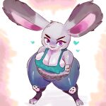  &lt;3 anthro big_breasts black_body black_fur breasts cleavage clothed clothing curvy_figure disney female fur grey_body grey_fur hi_res judy_hopps kiseff lagomorph leporid looking_at_viewer looking_up mammal multicolored_body multicolored_fur nipple_outline purple_eyes rabbit shirt short_stack smile solo tank_top thick_thighs topwear two_tone_body two_tone_fur voluptuous wide_hips zootopia 