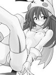  blush breasts endou_masatoshi hat hikari_(pokemon) long_hair panties pikachu_(cosplay) pokemon shirt_lift thighhighs underwear 
