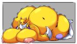  absurd_res anthro big_breasts big_butt big_nipples black_sclera blue_eyes breasts butt digimon digimon_(species) dragonicxs female hi_res huge_breasts huge_butt huge_thighs hyper hyper_butt hyper_thighs looking_at_viewer nipples renamon solo thick_thighs 