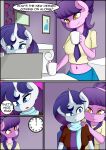  absurd_res anthro anthrofied breasts caoscore comic dialogue duo equid equine female friendship_is_magic hasbro hi_res horn mammal my_little_pony purple_body rarity_(mlp) suri_polomare_(mlp) unicorn white_body 