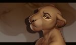  2021 anthro blakc_bars digital_media_(artwork) disney eyebrows eyelashes felid female fur headshot_portrait lion mammal orange_eyes pantherine portrait sarabi smileeeeeee smu tan_body tan_fur the_lion_king yellow_sclera 