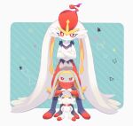  blush_stickers bright_pupils cinderace closed_mouth commentary_request crossed_arms evolutionary_line frown gen_8_pokemon izobe looking_at_viewer paws pokemon pokemon_(creature) raboot red_eyes scorbunny smile standing toes white_fur white_pupils 