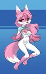  10:16 2021 anthro bottomless brand_new_animal breasts canid canine clothed clothing clothing_lift feet female fox fur genitals hair hi_res long_hair looking_at_viewer mammal mostly_nude nazuna_hiwatashi nipples nude pink_body pink_fur pink_hair pussy shirt shirt_lift siroc solo studio_trigger toes topwear white_body white_fur 