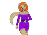  anthro areola bodypaint breasts casual_exposure cougar counting_cougar felid feline flaccid genitals gynomorph intersex looking_at_viewer mammal nickelodeon nude penis solo t.u.f.f._puppy zambs 