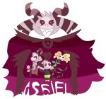  &lt;3 absurd_res anthro asriel_dreemurr boss_monster bovid caprine elemental_creature energy_ball flora_fauna flower flowey_the_flower fur goat group hi_res horn insane laugh magic magic_user male malicious mammal monster plant renekko smile stripes tentacles undertale video_games wings 