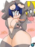  &lt;3 &lt;3_eyes 2019 absurd_res anthro big_breasts big_butt blue_eyes blue_hair blush bodily_fluids breasts butt canid canine canis cleavage clothed clothing costume curvy_figure dialogue digital_media_(artwork) domestic_pig drooling duo english_text female footwear fur grey_(inkit89) grey_body grey_fur grey_hair hair hands_behind_head hi_res hoodie hourglass_figure huge_breasts huge_butt inkit89 inner_ear_fluff male mammal patty_(inkit89) saliva simple_background simple_eyes socks suid suina sus_(pig) text thick_thighs tongue tongue_out topwear tuft voluptuous white_body white_skin wide_hips wolf zipper 