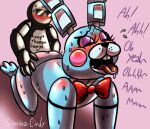  ahegao ambiguous_gender ambiguous_penetrated ambiguous_penetration animatronic anon anthro blue_body blush bodily_fluids bow_tie buckteeth dialogue drooling eyes_closed five_nights_at_freddy&#039;s five_nights_at_freddy&#039;s_2 freckles girly lagomorph leporid looking_pleasured low_res machine male male/ambiguous male_penetrating male_penetrating_ambiguous mammal open_mouth penetration rabbit red_cheeks robot saliva saliva_on_tongue simina-cindy sweat teeth tongue tongue_out toy_bonnie_(fnaf) video_games 