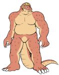  anthro armor claws crocodine dragon_quest headgear helmet looking_away male muscular muscular_anthro muscular_male nude orange_body orange_scales scales simple_background solo spikes square_enix teeth_showing thegreatmatsutzu video_games white_background yellow_body yellow_scales 